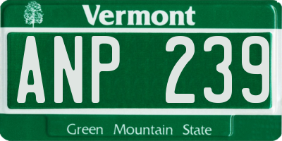 VT license plate ANP239