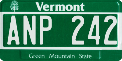 VT license plate ANP242