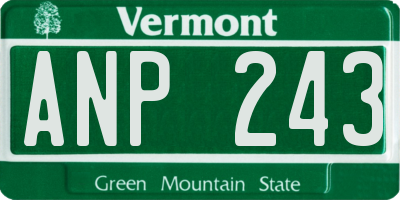 VT license plate ANP243