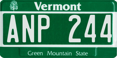 VT license plate ANP244