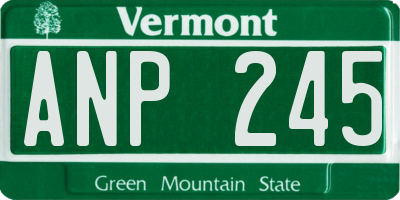 VT license plate ANP245