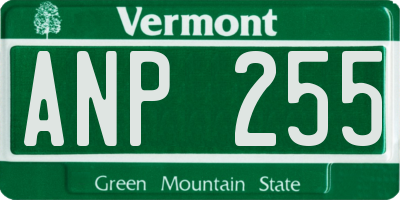 VT license plate ANP255