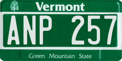 VT license plate ANP257