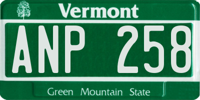 VT license plate ANP258