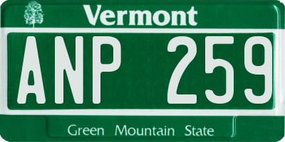 VT license plate ANP259