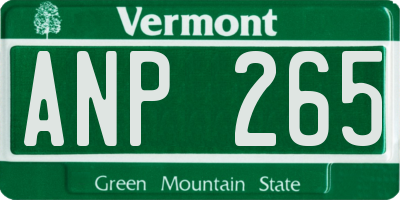 VT license plate ANP265