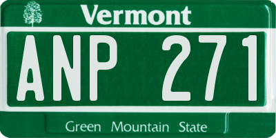 VT license plate ANP271