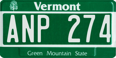 VT license plate ANP274