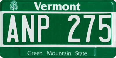 VT license plate ANP275
