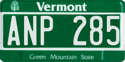 VT license plate ANP285