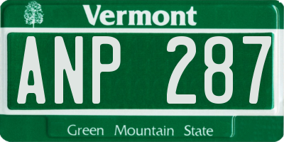 VT license plate ANP287