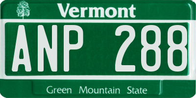 VT license plate ANP288