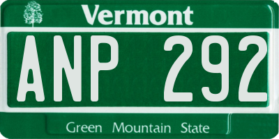 VT license plate ANP292