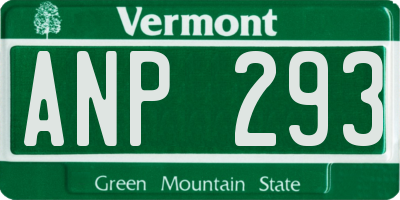 VT license plate ANP293