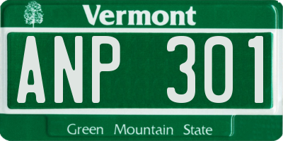 VT license plate ANP301