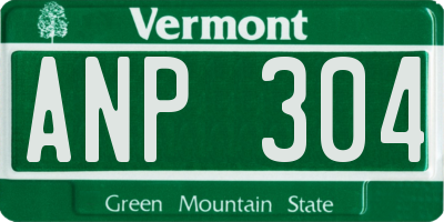 VT license plate ANP304