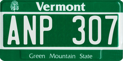 VT license plate ANP307