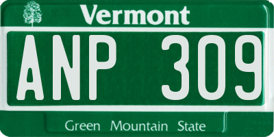 VT license plate ANP309