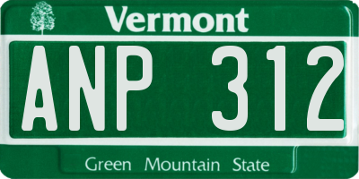 VT license plate ANP312