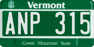 VT license plate ANP315