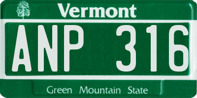 VT license plate ANP316