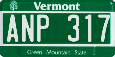 VT license plate ANP317