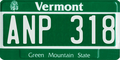 VT license plate ANP318