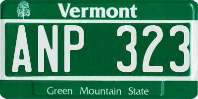 VT license plate ANP323