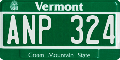 VT license plate ANP324