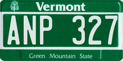 VT license plate ANP327