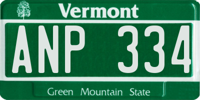 VT license plate ANP334