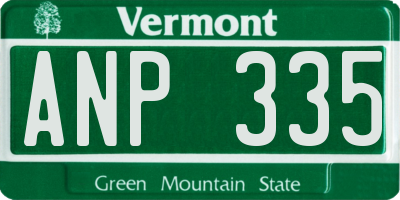 VT license plate ANP335