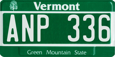 VT license plate ANP336