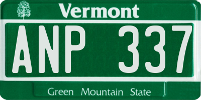 VT license plate ANP337