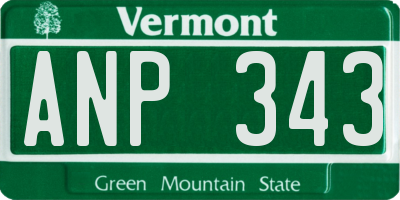 VT license plate ANP343