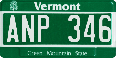 VT license plate ANP346