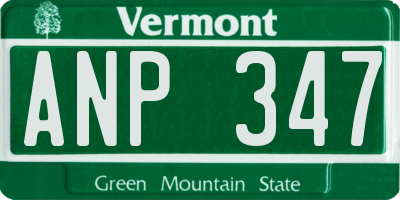 VT license plate ANP347