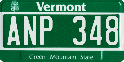VT license plate ANP348