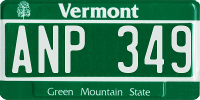 VT license plate ANP349