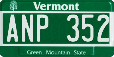 VT license plate ANP352