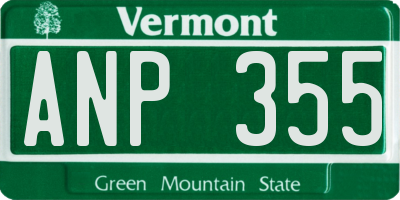 VT license plate ANP355