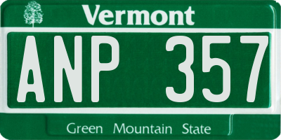 VT license plate ANP357
