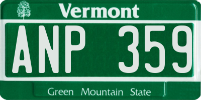 VT license plate ANP359