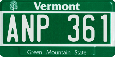 VT license plate ANP361