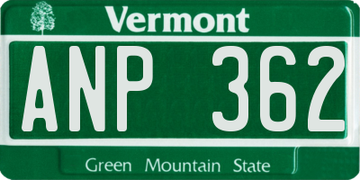 VT license plate ANP362