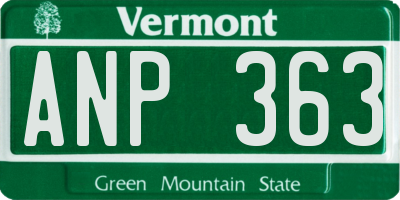 VT license plate ANP363