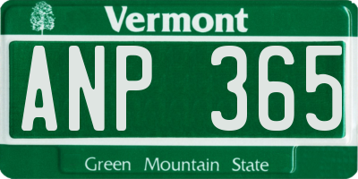 VT license plate ANP365