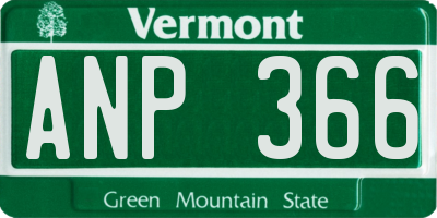 VT license plate ANP366