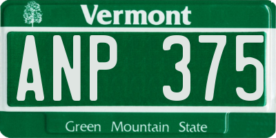 VT license plate ANP375
