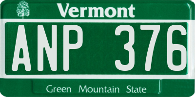 VT license plate ANP376